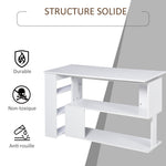 Scrivania angolare tavolo da pranzo con contenitore scrivania per computer modulare libreria integrata + scaffale a 3 livelli bianco