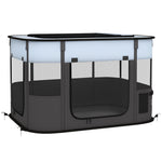 Parc enclos pliable pour chien chat petits animaux en tissu Oxford avec rangement 84 x 64 x 53 cm gris et noir