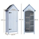 Abri de jardin en bois cabane de jardin exterieur armoire de jardin avec toit bitumé 3 étagères porte avec loquet rangement et stockage extérieurs pour terrasse 77,5 x 54,2 x 179,5 cm blanc