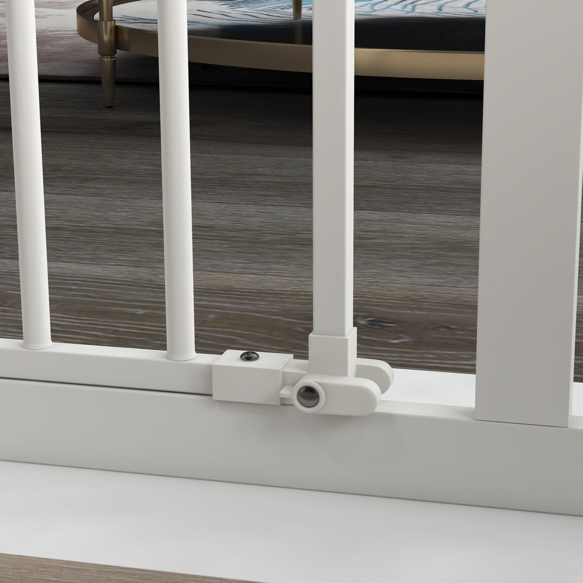 Barrière de sécurité animaux porte fermeture automatique système de double verrouillage sans perçage 1 extension blanc