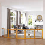Barrière de sécurité pour chien barrière pliable à 6 panneaux avec pieds amovibles 432 x 36 x 70 cm jaune
