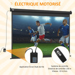 Écran vidéoprojecteur motorisé et électrique 100 Pouces, 4:3 4K HD, panneau de commande et télécommande