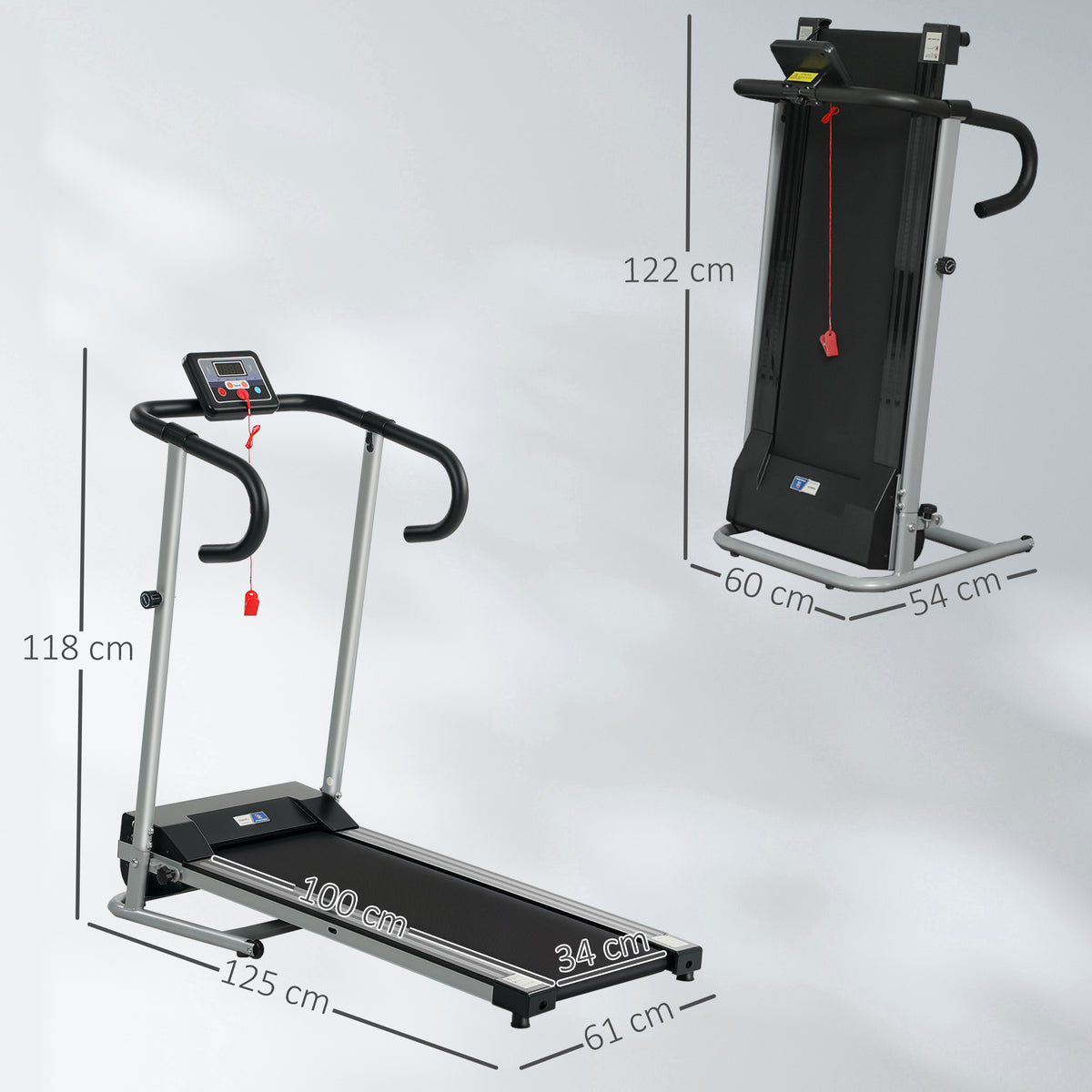 Tapis de course Fitness électrique pliable - .fr x FFHandball - 1 à 10 Km/h écran multifonctions - puissance 500 W
