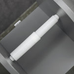 Meuble de salle de bain support papier toilette avec placard et étagères réglables 20 x 20 x 80 cm gris
