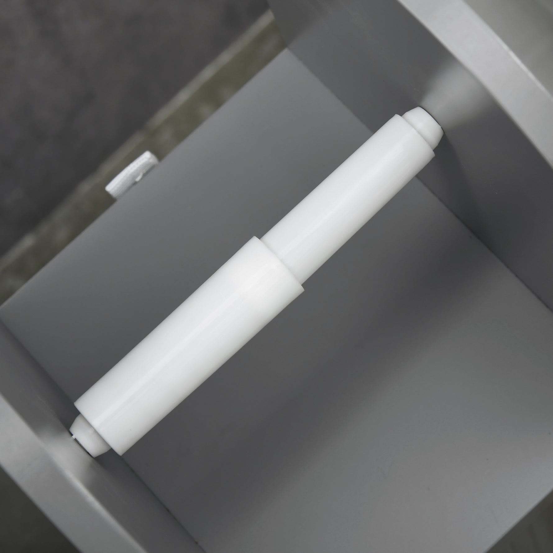 Meuble de salle de bain support papier toilette avec placard et étagères réglables 20 x 20 x 80 cm gris