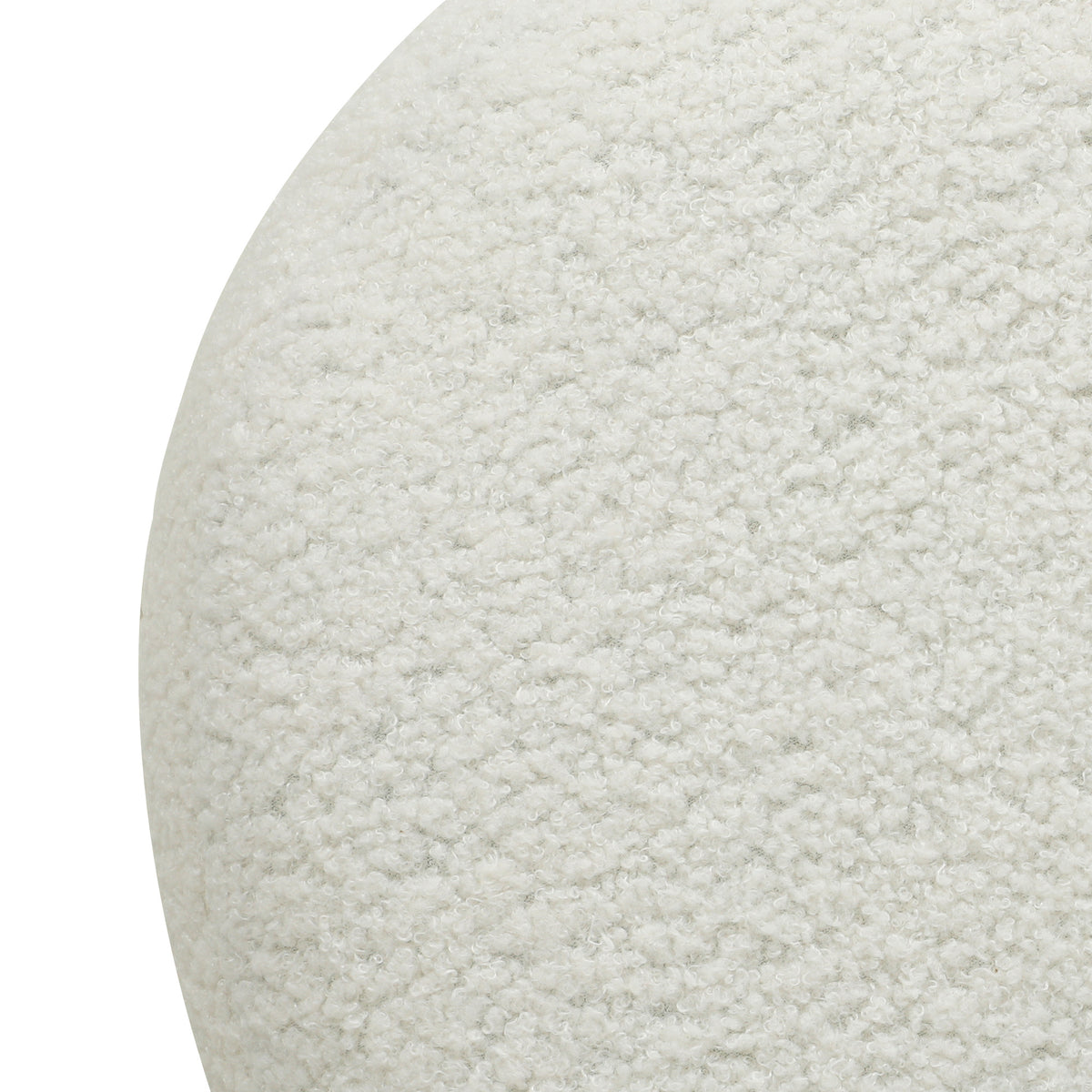 Poggiapiedi da soggiorno, sgabello ottomano rotondo imbottito in tessuto Teddy, per camera da letto, ingresso, Ø 40 x 45 cm, bianco