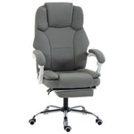 Chaise Bureau Ergonomique, Fauteuil de Bureau Inclinable en Cuir Synthétique Adapté aux Animaux, Hauteur Réglable, Gris