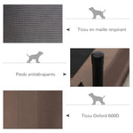 Lit pour chien chat lit de camp grand confort sur pieds tissu oxford textilène micro-perforé