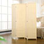Paravent en bois séparateur de pièce closion de séparation pliable 4 panneaux 180 x 180 cm naturel