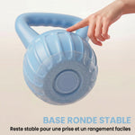 Kettlebell 10 kg, haltère avec poignée Antidérapante, haltère à boule, musculation, entraînement, pour gym, bleu