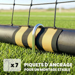 But de Football pour Enfant et Adulte 3 x 2 m, Envoloppé Mousse de Protection, 7 Piquets de Sol, Filet en PE, Jaune