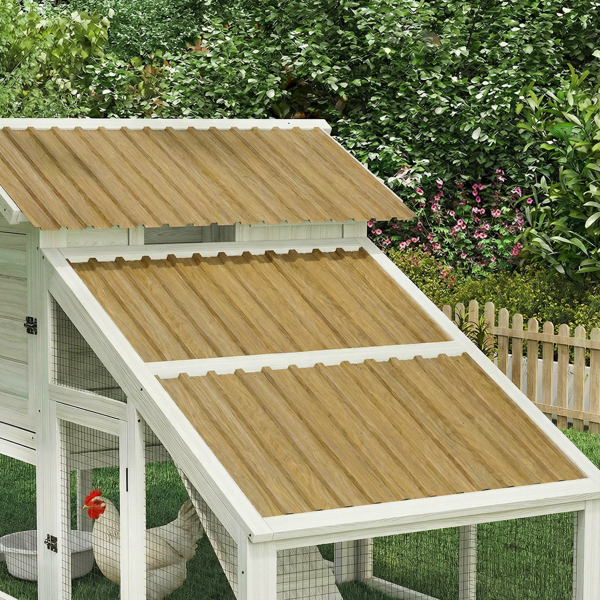 Lot de 12 Panneaux en Acier Galvanisé Résistant aux Intempéries, Bois Naturel, Dim. d'un Panneau 129L x 45l cm