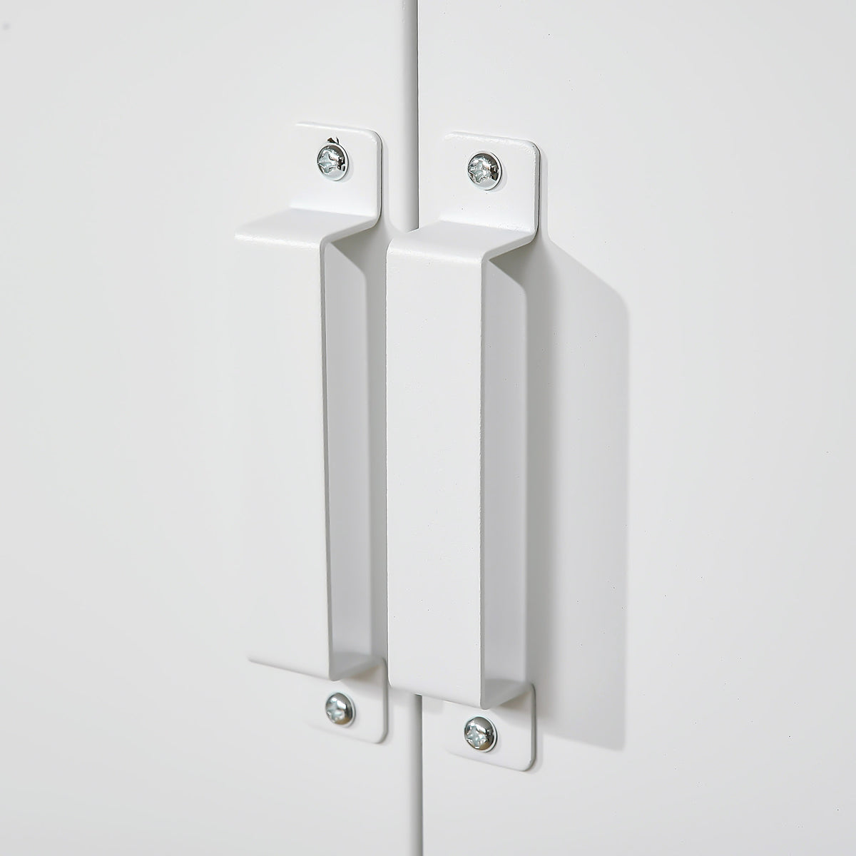 Armadio da ufficio a 3 ripiani mobiletto contenitore per ufficio in metallo 2 ante ripiani regolabili 75 x 33 x 110 cm bianco