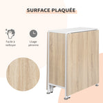 Mesa de cocina plegable para 4 personas, mesa de comedor con 4 nichos integrados para espacios pequeños, dim. desplegada 169L x 62an x 75Al cm, MDF roble claro, acero blanco