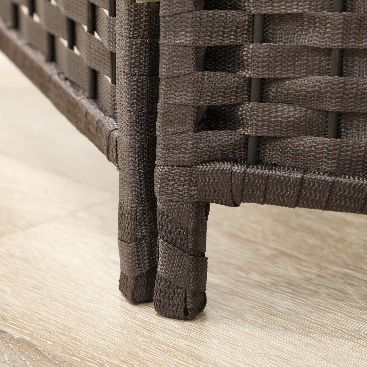 Paravent interieur en bois 4 panneaux 160 x 170 cm séparateur de pièce pliable pour salon, chambre à coucher, marron