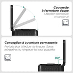 Poubelle à double compartiment 2 x 20L, poubelle de cuisine à pédale, seaux intérieurs amovibles, 45,5x36,5x51cm, noir