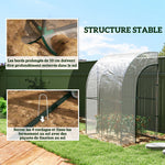 Serre de Jardin adossée serre adossée 2 portes zippées enroulables acier PVC transparent