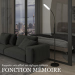 Lampadaire sur pied de salon avec télécommande, contrôle tactile, température couleur et luminosité réglables, noir