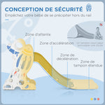 Toboggan pour enfants toboggan intérieur pour enfant, de 18 à 36 mois, jusqu'à 30 kg, 157L x 46,5l x 80H cm, bleu