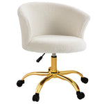Chaise de bureau fauteuil de bureau ergonomique réglable en hauteur siège confortable pivotante piètement acier blanc