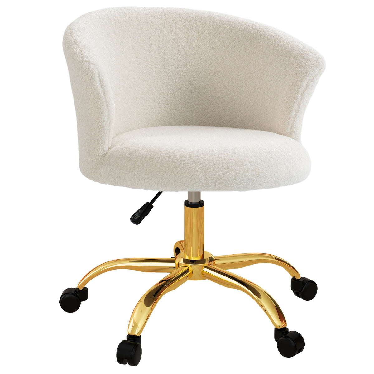 Chaise de bureau fauteuil de bureau ergonomique réglable en hauteur siège confortable pivotante piètement acier blanc