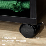 Lot de 2 portants à vêtements penderie mobile avec roulettes 2 niches + Grand Espace penderie en bois noir