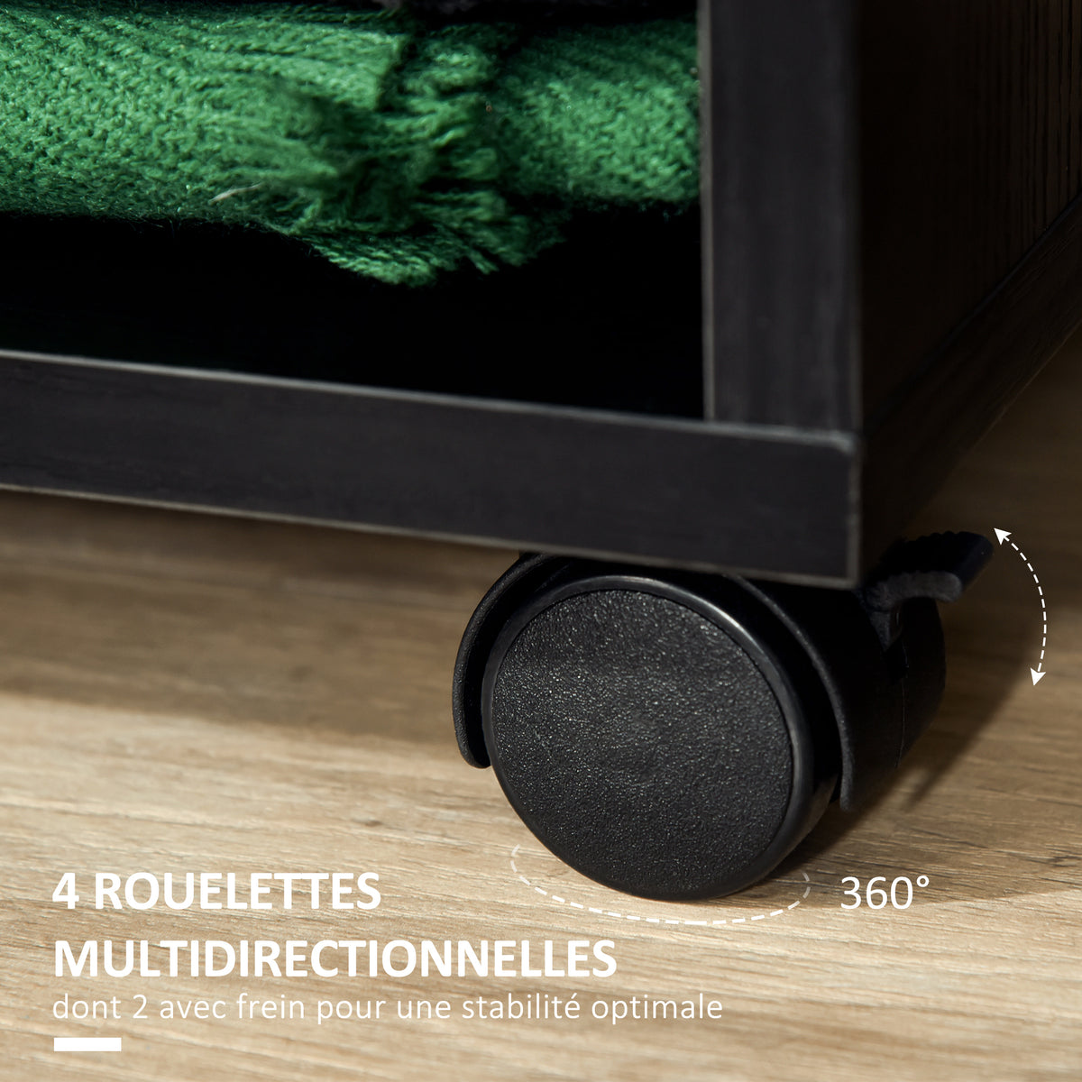 Lot de 2 portants à vêtements penderie mobile avec roulettes 2 niches + Grand Espace penderie en bois noir