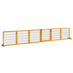 Barrière de sécurité pour chien barrière pliable à 6 panneaux avec pieds amovibles 432 x 36 x 70 cm jaune