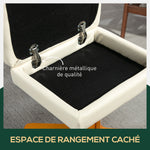 Fauteuil relax avec repose-pied, fauteuil de relaxation, pivotant à 360°, dossier inclinable, 80 x 86 x 99 cm, crème