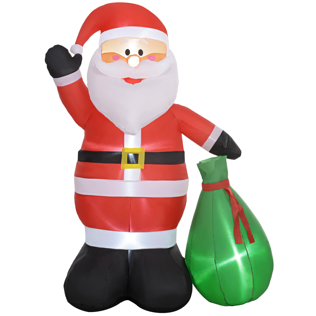 Père de Noël gonflable de 180 cm avec lumières LED, matériel fixation et souffleur, intérieur et extérieur