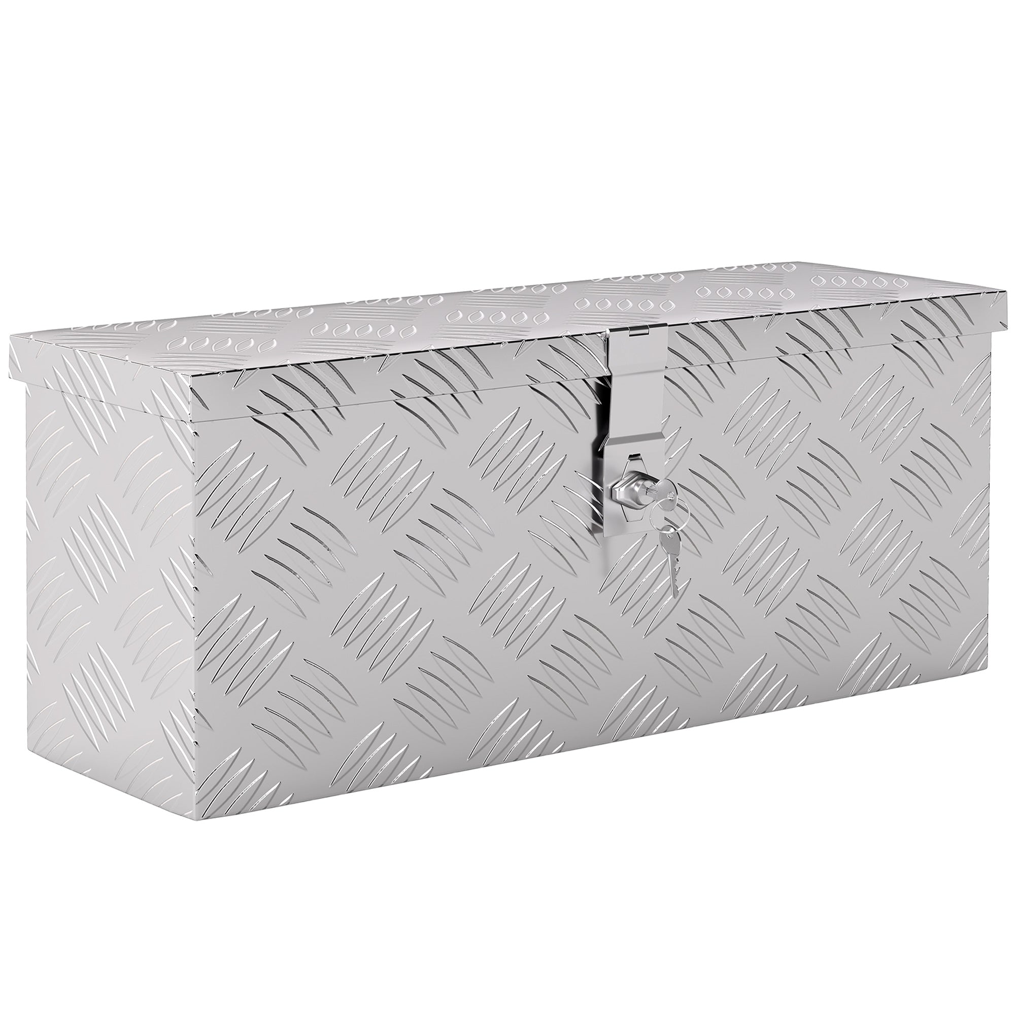 Caja de almacenamiento - caja de herramientas de aluminio - baúl de herramientas de aluminio. cierre con llave dim. 50L x 15,5an x 20,5al cm - plateado
