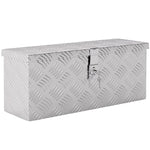 Caja de almacenamiento - caja de herramientas de aluminio - baúl de herramientas de aluminio. cierre con llave dim. 50L x 15,5an x 20,5al cm - plateado