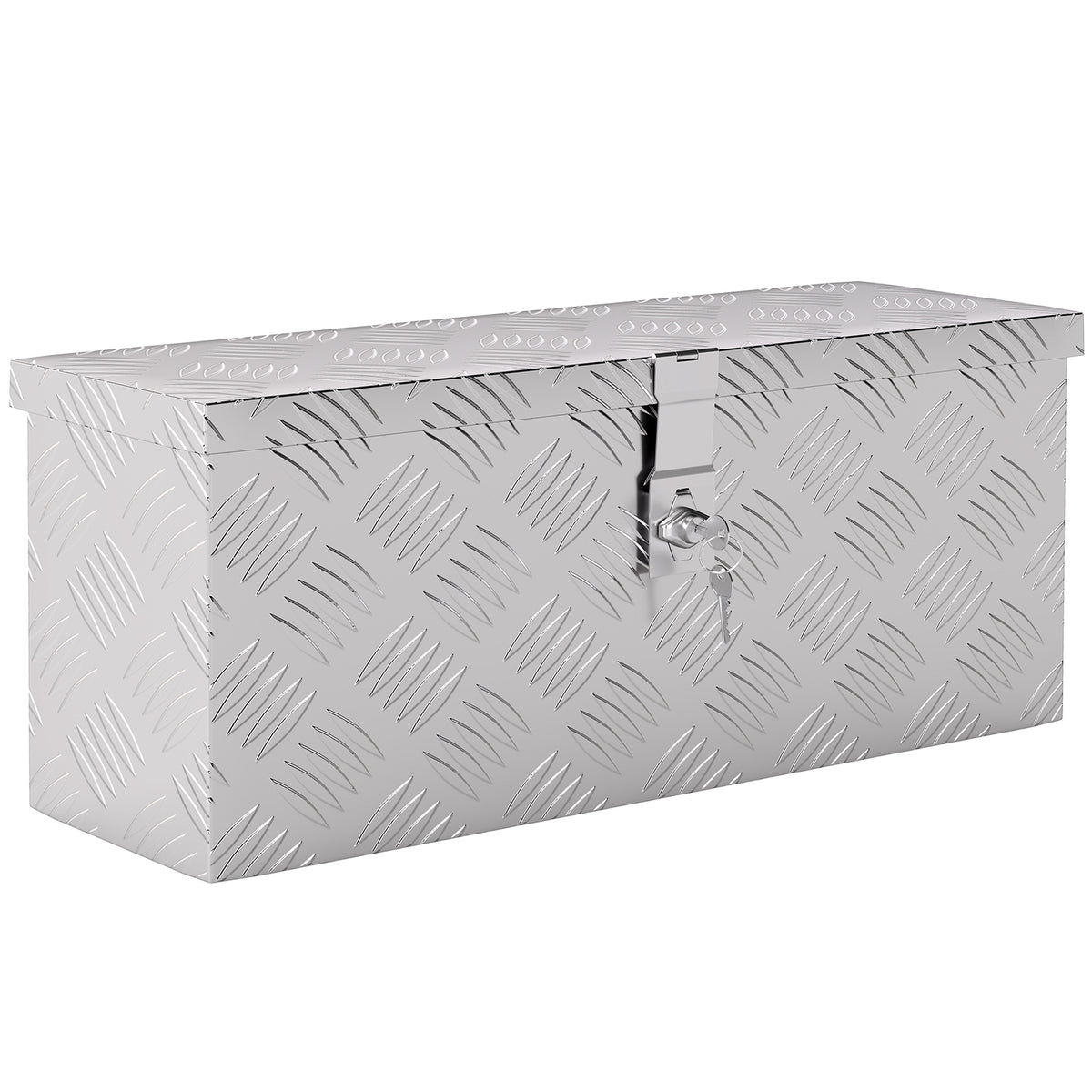 Caja de almacenamiento - caja de herramientas de aluminio - baúl de herramientas de aluminio. cierre con llave dim. 50L x 15,5an x 20,5al cm - plateado