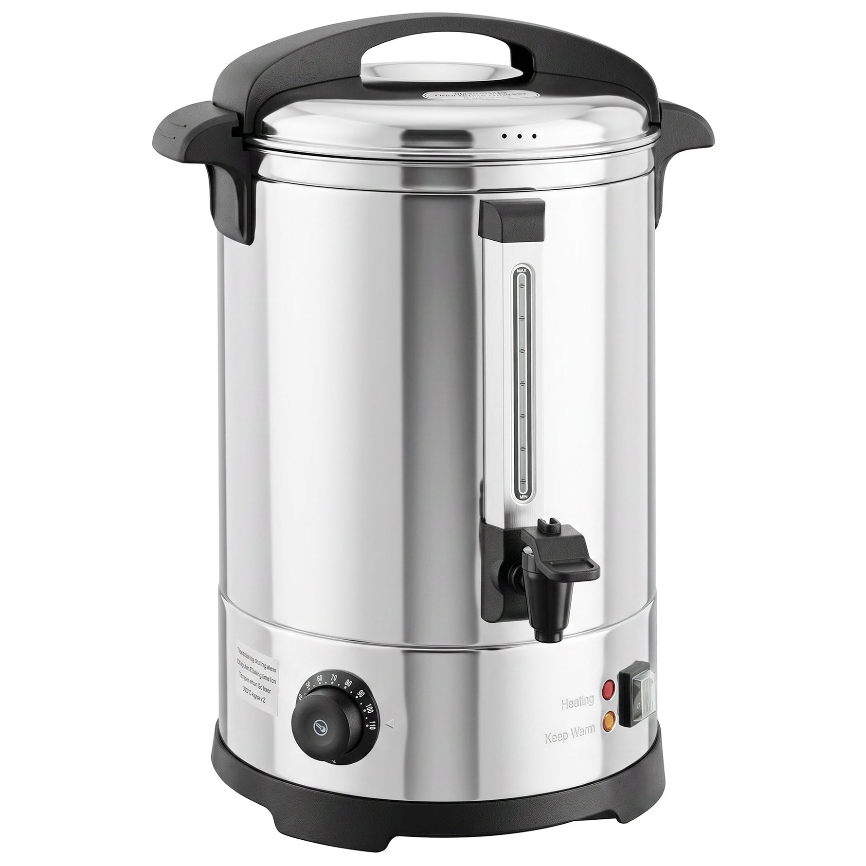 Distributeur d'Eau Chaude en Inox 8L 1500 W, 9 Niveaux de Température 30-110 °C, Maintien au Chaud, Robinet, Argenté