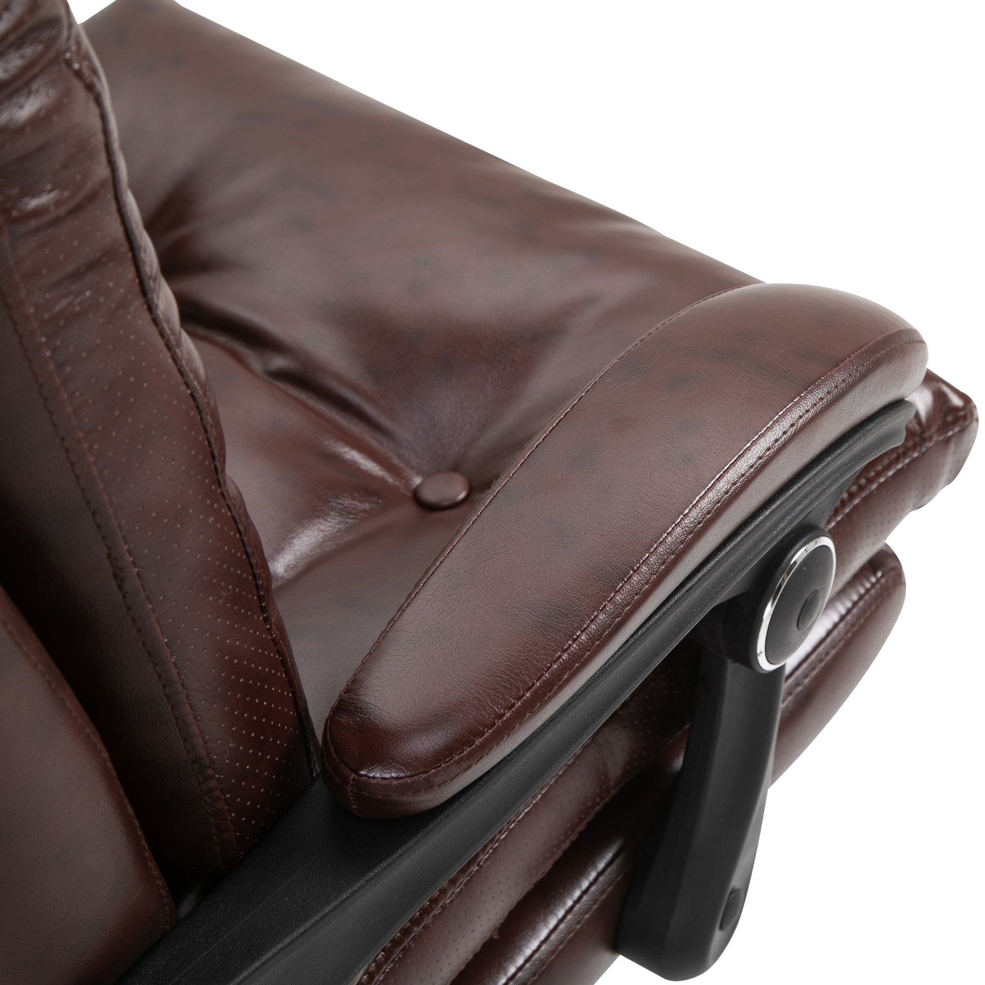 Fauteuil de bureau chaise de bureau ergonomique avec hauteur réglable dossier inclinable repose-pied rétractable marron