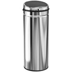 Poubelle à capteur de mouvement ouverture automatique 50 L en acier inoxydable noir et argent