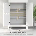 Badezimmerschrank mit Schublade und verstellbaren Einlegeböden, freistehender Aufbewahrungsschrank, Höhe 102,5 cm, Weiß