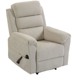 Fauteuil Inclinable de Massage et Chauffage, Fauteuil de Relaxation, Appuie-tête Réglable Poches Latérales, Crème