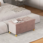 Panca contenitore fondo letto pieghevole volume 67 L capacità di carico 120 kg con coperchio 76L x 38P x 38A cm rosa