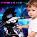 Elektromotorrad für Kinder 6 V, Elektroauto für Kinder mit Stützrädern, Musik, Lichteffekten, schwarz