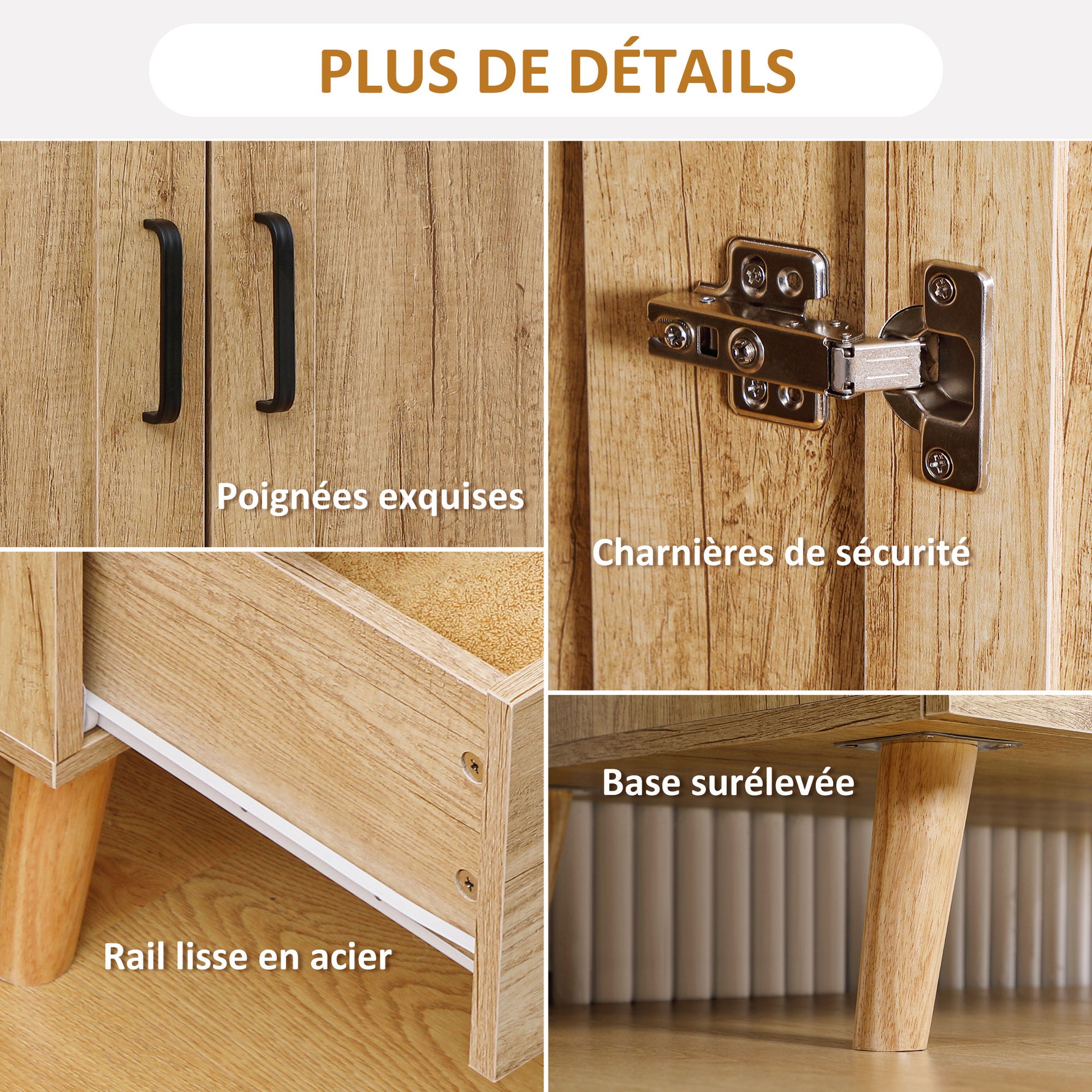 Armoire à vêtements armoire de rangement 2 portes et 2 tiroirs avec tringle - 80 x 54 x 180 cm