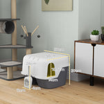 Bac à litière pour chat maison de toilette pour chat couvercle supérieur verrouillable et ouvrable 50 x 50 x 39 cm crème