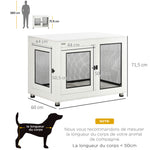 Cage pour chien cage de chien sur pied avec coussin amovible acier noir et blanc - 94 x 60 x 71,5 cm