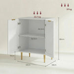 Buffet cuisine meuble de rangement avec 2 portes étagère réglable pieds métalliques surélevés 60 x 40 x 80 cm blanc