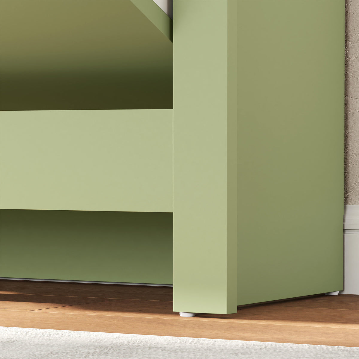 Meuble à chaussures 12 paires, armoire à chaussures étroite avec 2 tiroirs rabattables et étagères réglables, vert