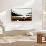 Meuble TV suspendu 180cm, meuble télé pour téléviseur 72 pouces, 2 portes rabattables, 180x25x22cm, blanc