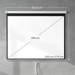 Écran de Projection 120" 4:3 HD 4K, Boîtier en Métal, Écran Hauteur Réglable Manuellement, 244x183cm, Blanc