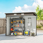 Abri de Jardin en Métal 3 m² Facile à Monter, Cabane de Jardin Structure en Acier Galvanisé Améliorée, Chêne