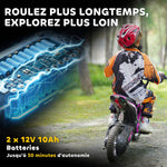 Moto cross électrique enfant moto électrique enfants moteur 350 W batterie 12V 8-16 km/h pneus gonflables 12'' rose