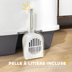 Bac à litière pour chat maison de toilette pour chat couvercle supérieur verrouillable et ouvrable 50 x 50 x 39 cm crème